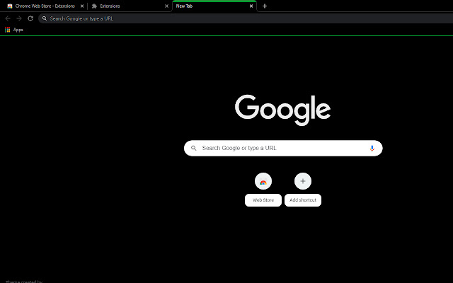 Black theme with green active tab  from Chrome web store to be run with OffiDocs Chromium online
