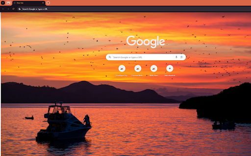 blazing red sky at sunset over the sea  from Chrome web store to be run with OffiDocs Chromium online