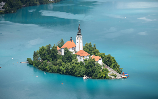 Bled Island with Church on Lake Bled, Slovenia  from Chrome web store to be run with OffiDocs Chromium online