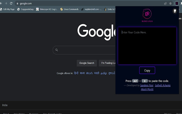 Blend  Run: Enable copy and paste  from Chrome web store to be run with OffiDocs Chromium online