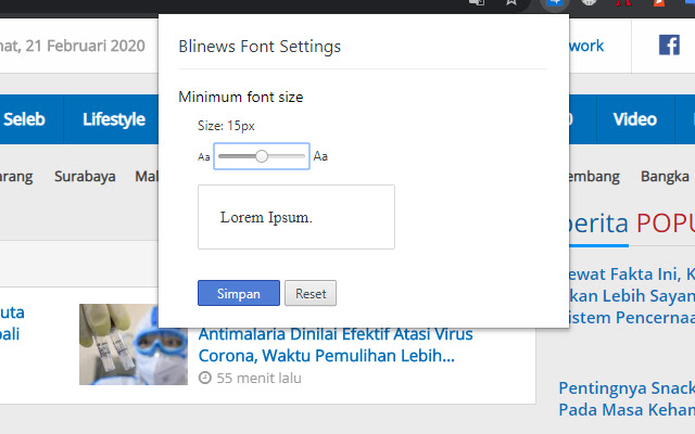 Blinews  from Chrome web store to be run with OffiDocs Chromium online