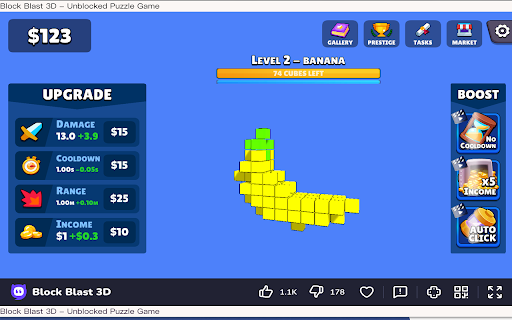 Block Blast 3D Unblocked Puzzle Game  from Chrome web store to be run with OffiDocs Chromium online
