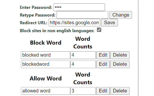 Block By Words  from Chrome web store to be run with OffiDocs Chromium online