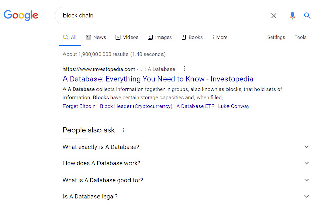 BlockChain is a database with more rules  from Chrome web store to be run with OffiDocs Chromium online