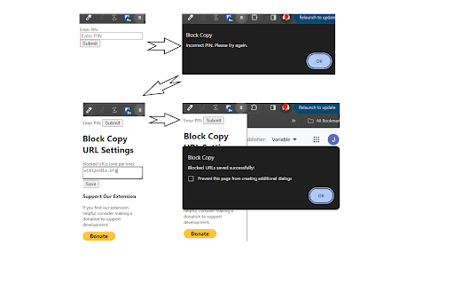 Block Copy  from Chrome web store to be run with OffiDocs Chromium online
