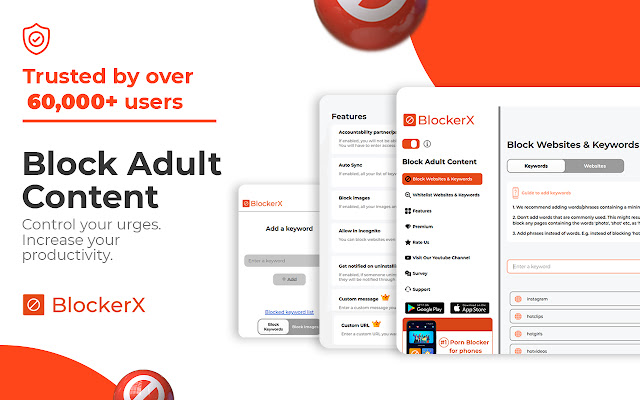 BlockerX Block Distracting Websites  from Chrome web store to be run with OffiDocs Chromium online