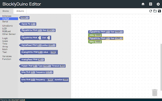 BlocklyDuino Editor  from Chrome web store to be run with OffiDocs Chromium online