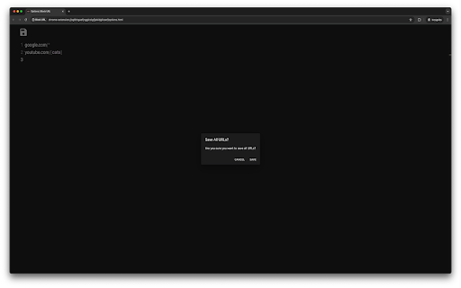 Block URL  from Chrome web store to be run with OffiDocs Chromium online