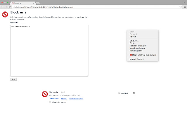 Block urls  from Chrome web store to be run with OffiDocs Chromium online