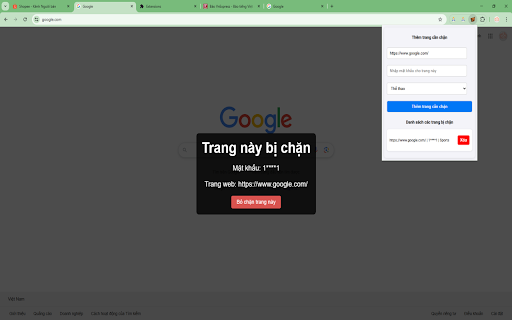 Block Websites Extension  from Chrome web store to be run with OffiDocs Chromium online