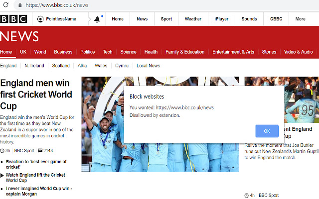 Block websites please  from Chrome web store to be run with OffiDocs Chromium online