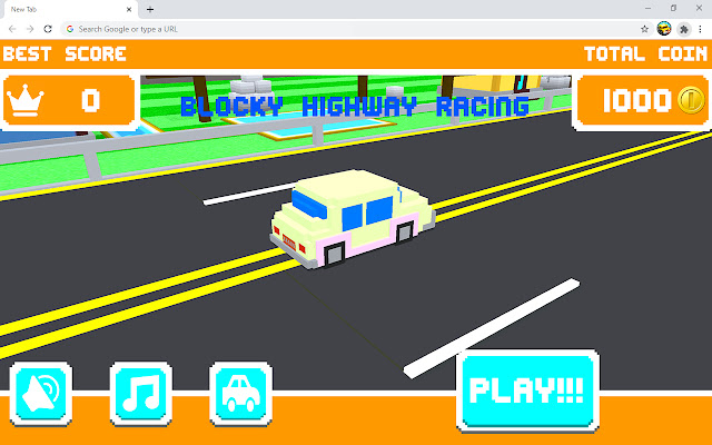 Blocky Highway Racing Game  from Chrome web store to be run with OffiDocs Chromium online