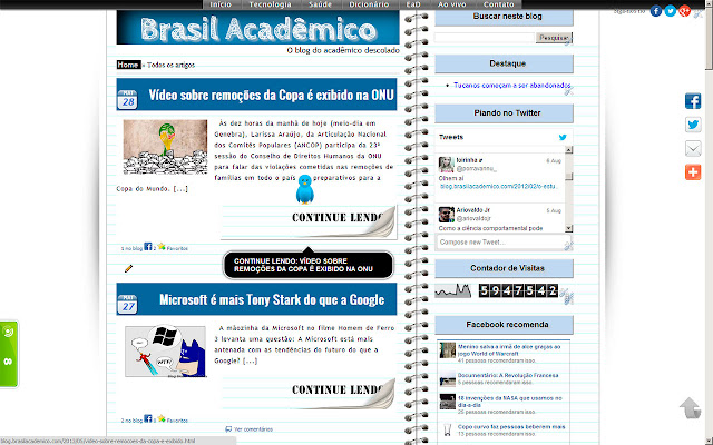 Blog Brasil Acadêmico  from Chrome web store to be run with OffiDocs Chromium online