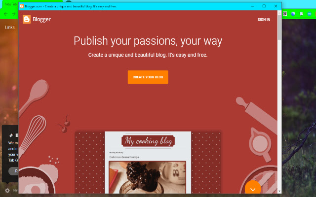 Blogger for Browser  from Chrome web store to be run with OffiDocs Chromium online