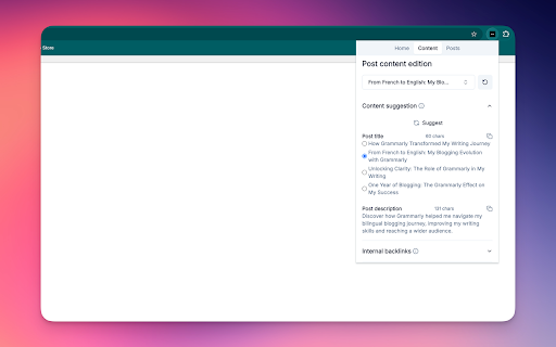 Blogima  from Chrome web store to be run with OffiDocs Chromium online