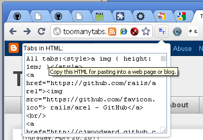 Blog Tabs  from Chrome web store to be run with OffiDocs Chromium online