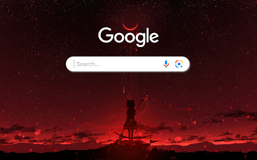Blood Moon Scenery Anime Girl Anime Theme  from Chrome web store to be run with OffiDocs Chromium online