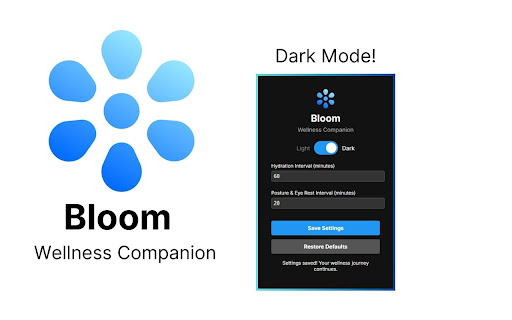 Bloom Wellness reminder  from Chrome web store to be run with OffiDocs Chromium online