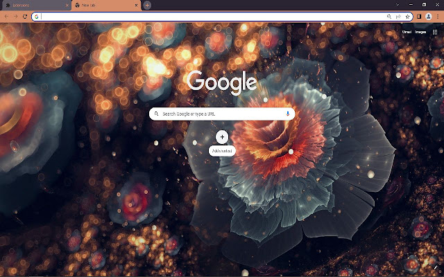 Blue and red petaled flowers Browser Theme  from Chrome web store to be run with OffiDocs Chromium online