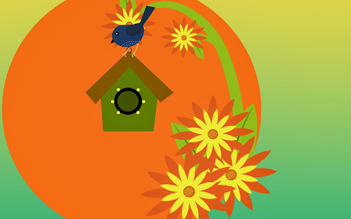 Blue bird and nest  from Chrome web store to be run with OffiDocs Chromium online