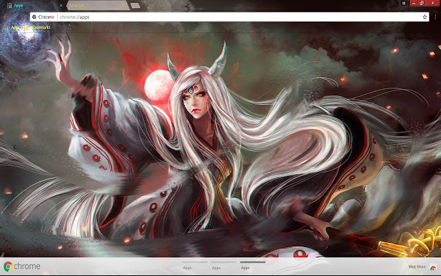 Blue Eyes Girl Horns Kaguya  from Chrome web store to be run with OffiDocs Chromium online