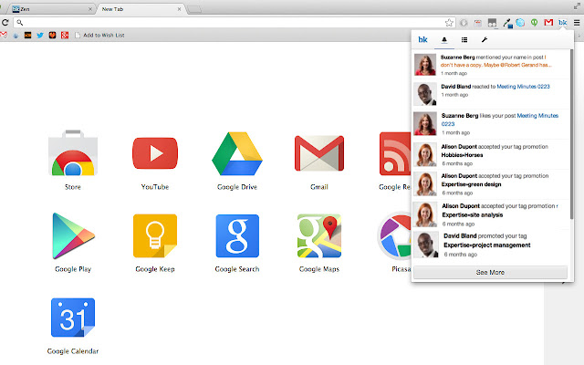 blueKiwi Notifier  from Chrome web store to be run with OffiDocs Chromium online