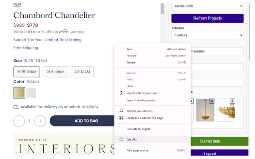 Blueprint Studio Web Clipper  from Chrome web store to be run with OffiDocs Chromium online