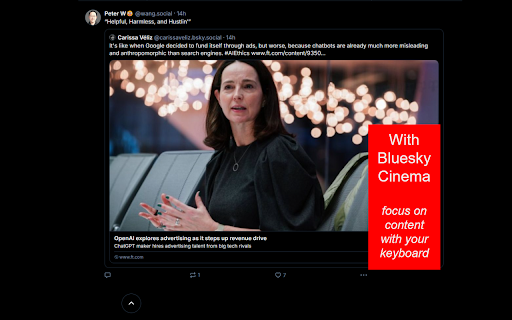 Bluesky Cinema  from Chrome web store to be run with OffiDocs Chromium online