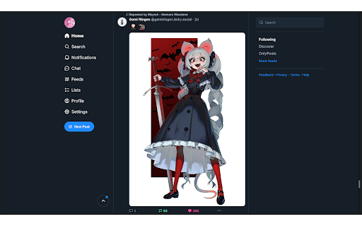 Bluesky Large Thumbnails  from Chrome web store to be run with OffiDocs Chromium online