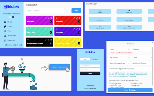 BluLink CRM  from Chrome web store to be run with OffiDocs Chromium online
