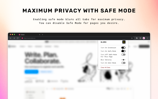 Blurs  from Chrome web store to be run with OffiDocs Chromium online