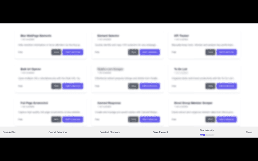Blur Website Elements  from Chrome web store to be run with OffiDocs Chromium online