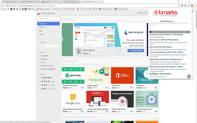 B Marks!! Google Bookmarks  from Chrome web store to be run with OffiDocs Chromium online
