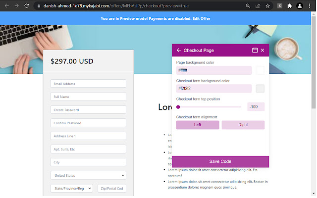 BMS Kajabi Checkout Pro  from Chrome web store to be run with OffiDocs Chromium online
