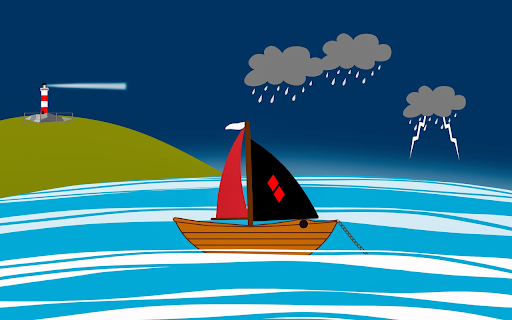 Boat lighthouse and lightning rain  from Chrome web store to be run with OffiDocs Chromium online