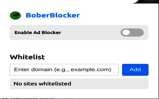BoberBlocker  from Chrome web store to be run with OffiDocs Chromium online
