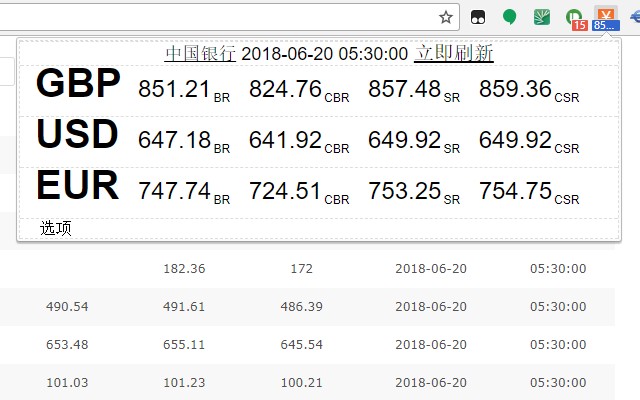 BOC Exchange Rate  from Chrome web store to be run with OffiDocs Chromium online