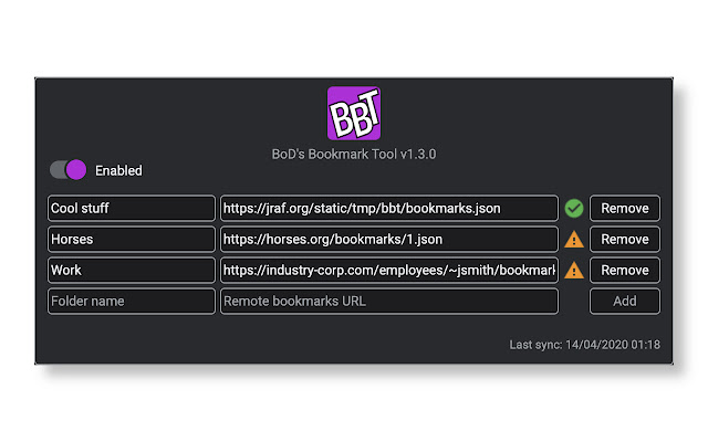 BoDs Bookmark Tool  from Chrome web store to be run with OffiDocs Chromium online