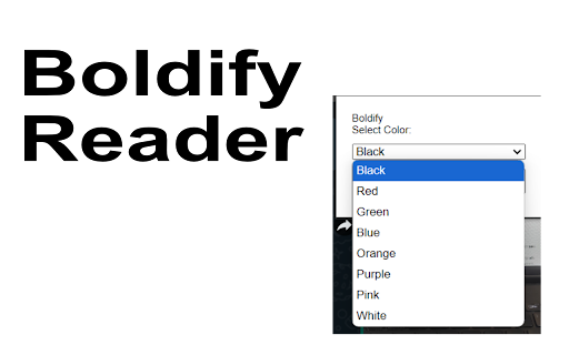 Boldify Faster reading for neurodiverse users  from Chrome web store to be run with OffiDocs Chromium online