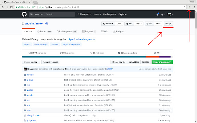 Boogit Github browser  from Chrome web store to be run with OffiDocs Chromium online