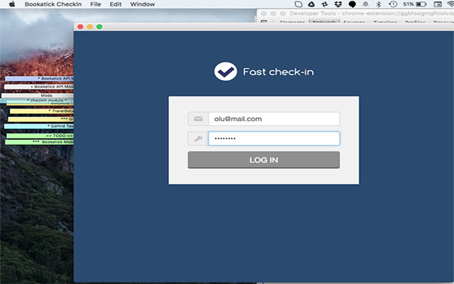 Bookatick CheckIn  from Chrome web store to be run with OffiDocs Chromium online
