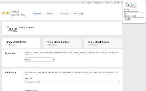 Book Connect Kdp Integrator  from Chrome web store to be run with OffiDocs Chromium online