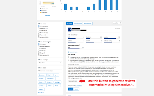 Booking.com Reviews Buddy AI  from Chrome web store to be run with OffiDocs Chromium online