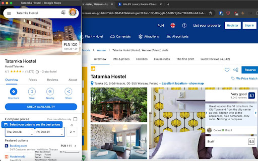 Booking helper Google reviews for hotels  from Chrome web store to be run with OffiDocs Chromium online