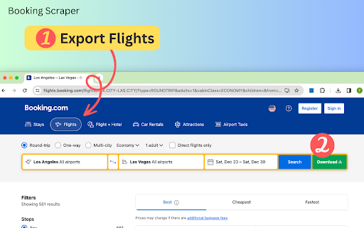 Booking Scraper  from Chrome web store to be run with OffiDocs Chromium online