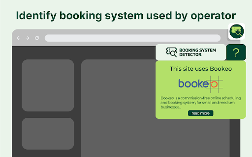 Booking System Detector  from Chrome web store to be run with OffiDocs Chromium online