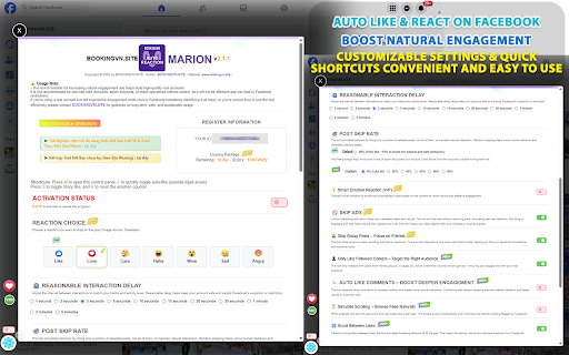 BOOKINGVN Auto Like  Heart Reaction for Natural Facebook Engagement  from Chrome web store to be run with OffiDocs Chromium online