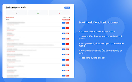 Bookmark Dead Link Scanner  from Chrome web store to be run with OffiDocs Chromium online