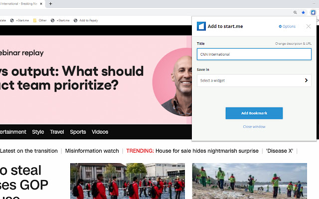 Bookmarker by start.me  from Chrome web store to be run with OffiDocs Chromium online