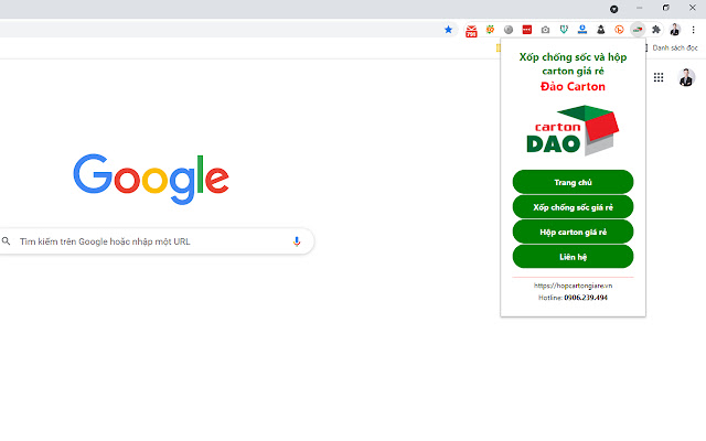 Bookmark Hộp carton giá rẻ | Đào Carton  from Chrome web store to be run with OffiDocs Chromium online